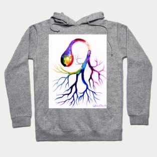 unipolar neuron  or reversed tree painting Hoodie